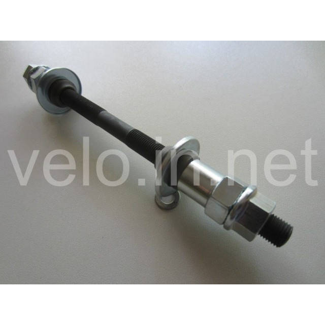 

Ось задняя под гайки, с конусами и гайками