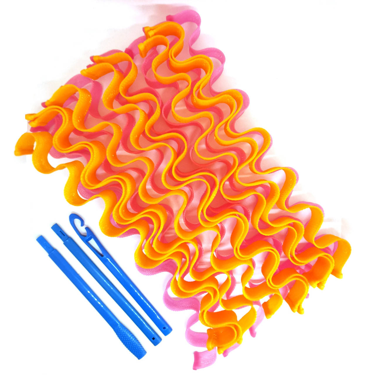 

Бигуди Magic Curler "Волна" длина 65 см, набор 18 шт., оранжево-розовые.