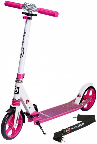 

Двухколесный самокат Maraton Sprint Бело-розовый Led фонарик