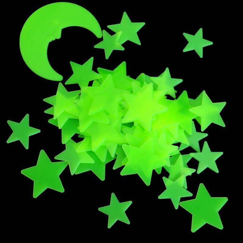 

Фосфорные наклейки для декора стен и потолка Звезды светящиеся 12 шт