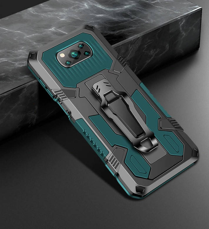 

Xiaomi Poco X3 Pro / Xiaomi Poco X3 NFC / Xiaomi Poco X3. Защитный чехол Armor TR (трансформер) Зеленый