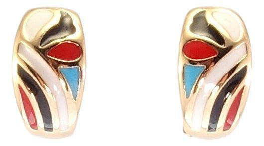 

Серьги Xuping Позолота 18K колечки "Абстрактный орнамент с цветной эмалью"