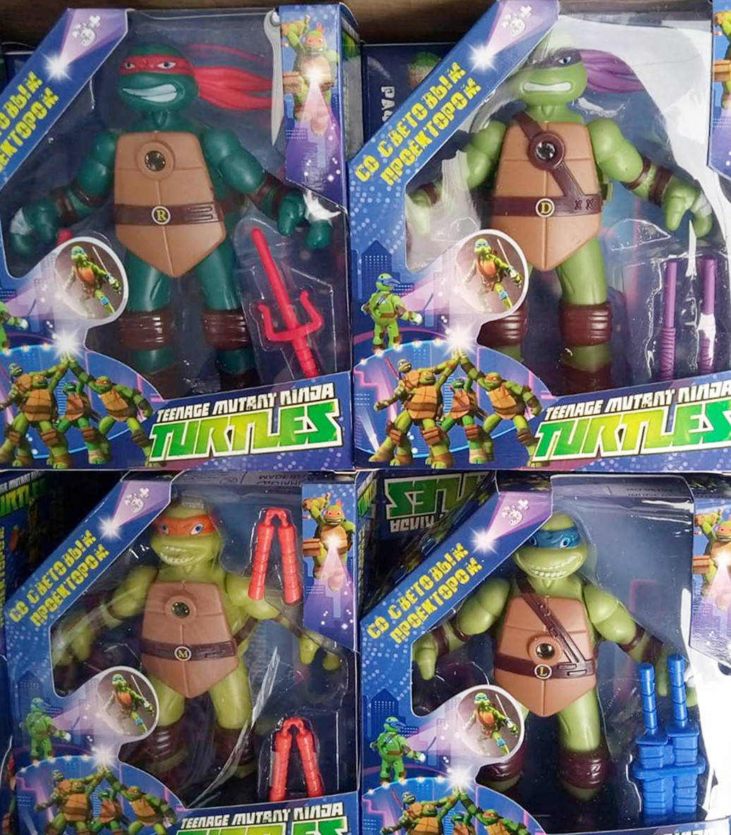 

Фигурки Черепашки-Ниндзя со световым проектором 4 шт.