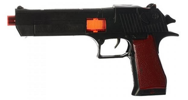 

Пистолет трещотка S001-002 звук свет игрушечное детское оружие 26 см для мальчиков, Разные цвета