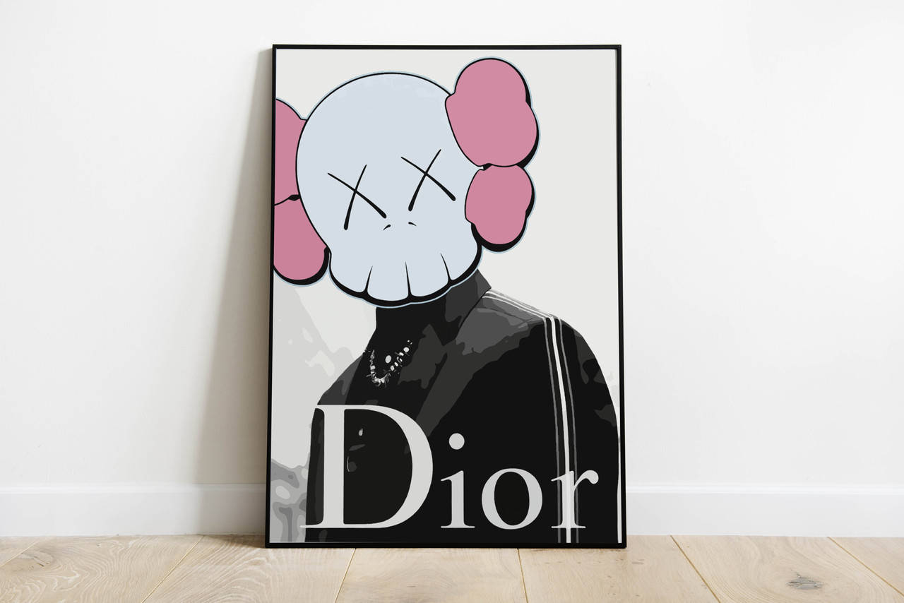 

Плакат Kaws Companion X ASAP Rocky Dior Диор формат А3