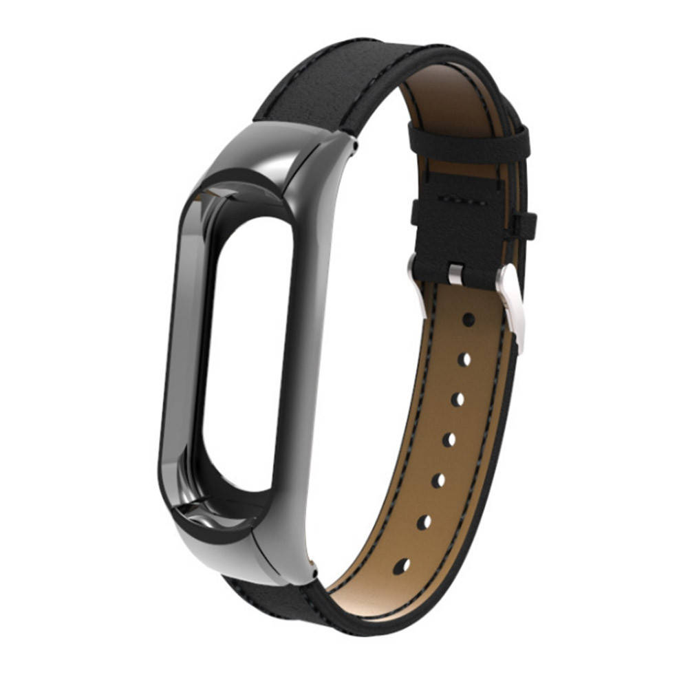 

Ремешок Leather для браслета Xiaomi Mi Band 3 / Mi Band 4 черный
