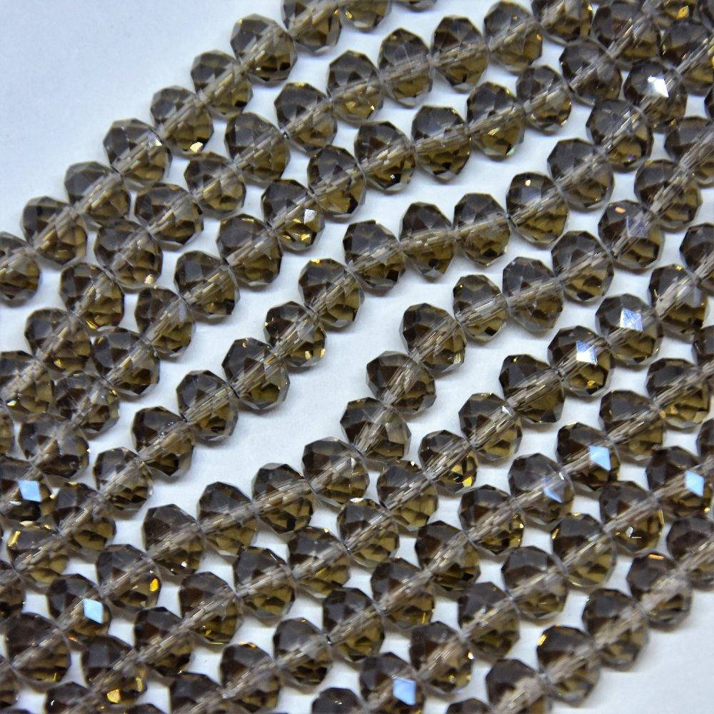 

Бусины стекло прозрачное цвет "раухтопаз" "рондель" d-8х6мм L-40см