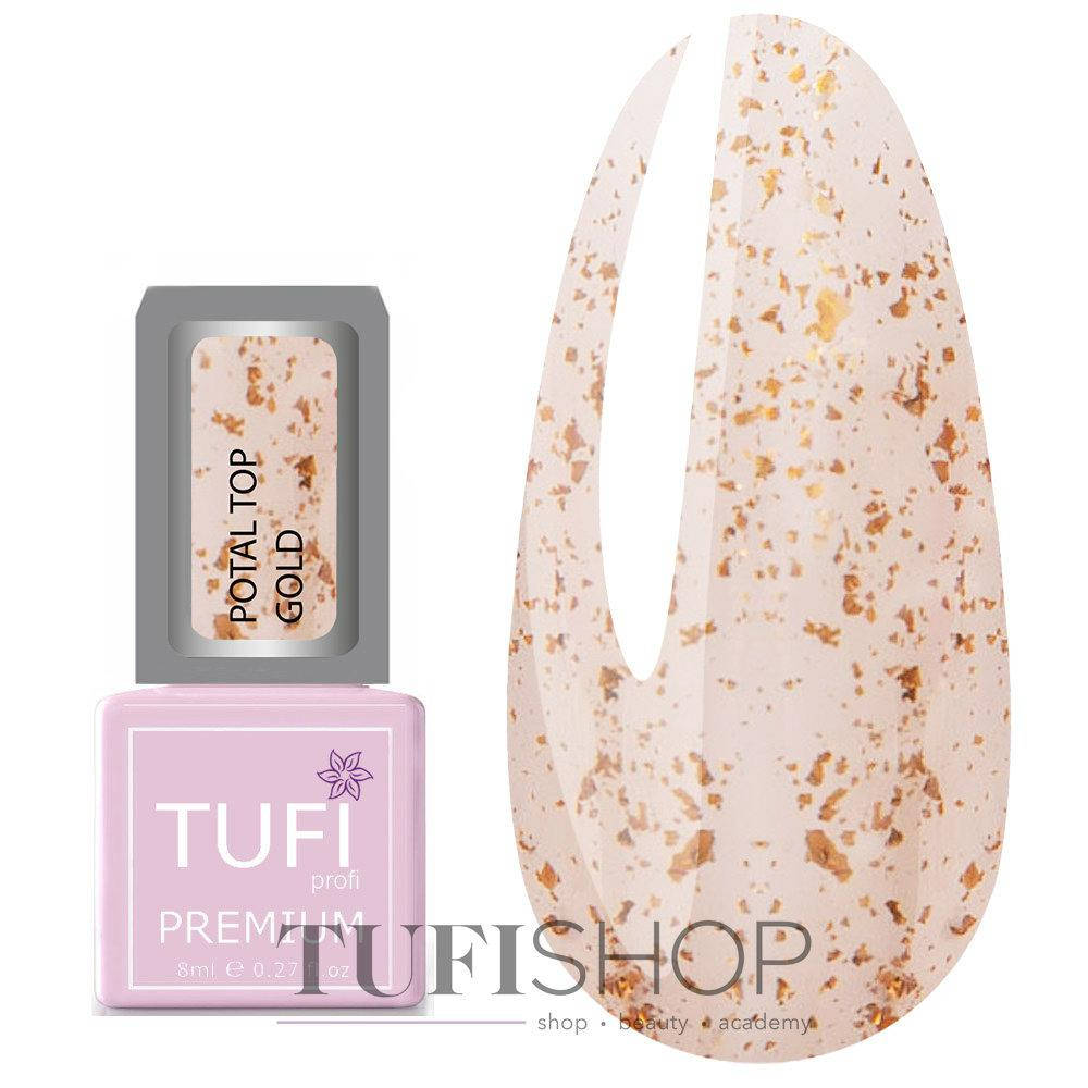 

Топ TUFI profi PREMIUM Potal Top без липкого слоя с поталью золото 8 мл (0121827)