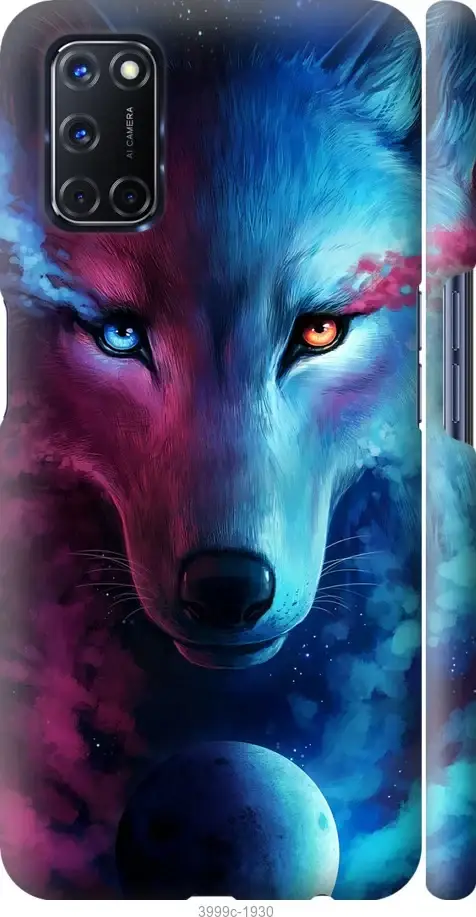 

Чехол для Oppo A52 с картинкой Чехлы для оппо а52 с принтом Арт-волк, Розовый
