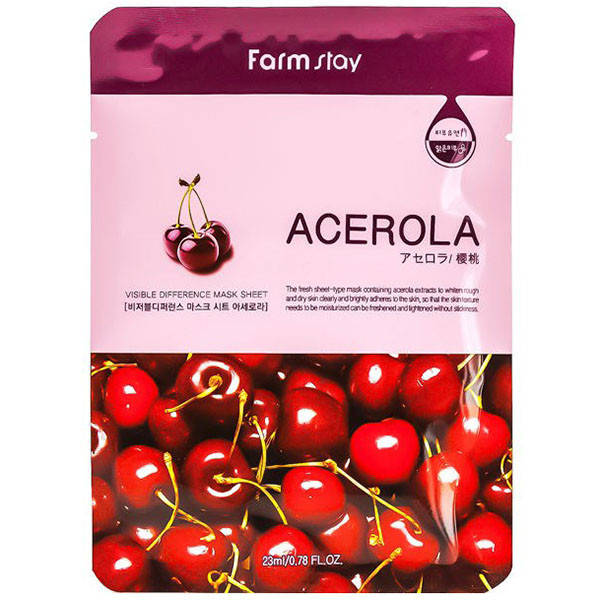 

Тканевая маска с экстрактом ацеролы FarmStay Visible Difference Acerola Mask Sheet