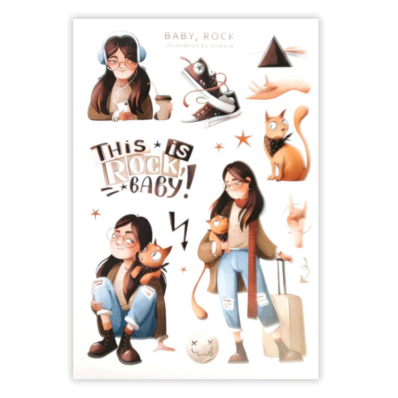 

Сет стикеров от Stickers Vanilka Baby, rock 10.5х14.8 см, Белый