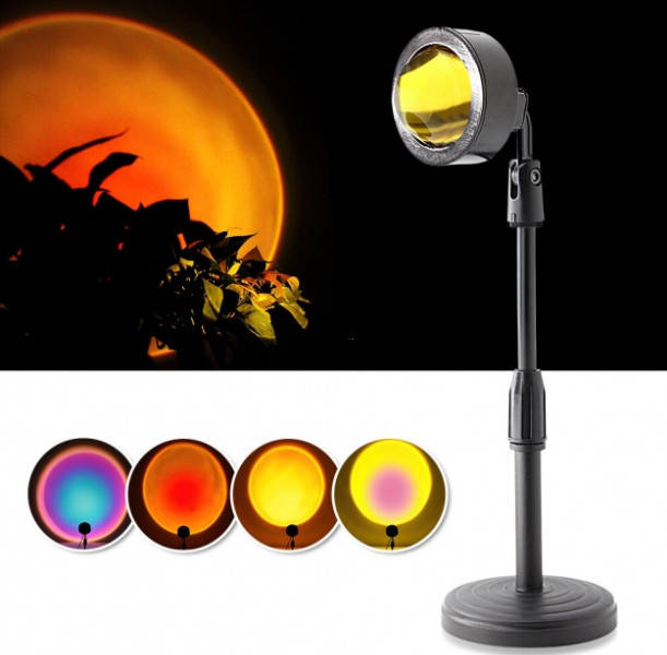

Настольная лампа ночник с RGB 38 см проекционная Led лампа солнце c эффектом заката для тик ток и блогеров