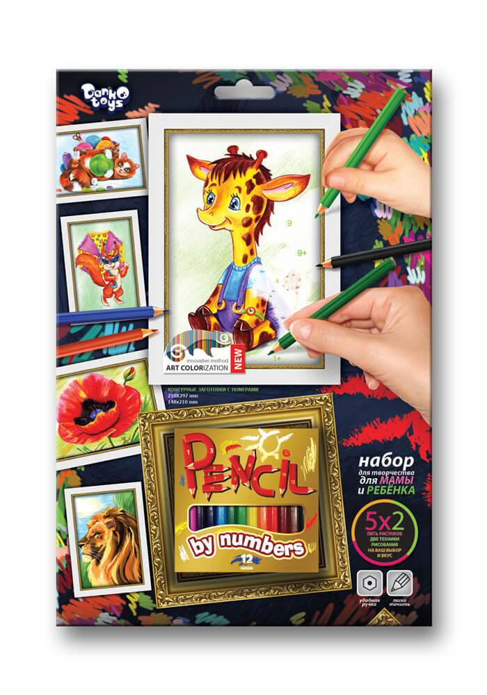 

Картина по номерам КАРАНДАШАМИ от 3+ Жирафа 5 рисунков в наборе