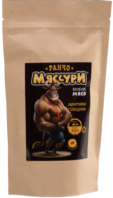 

Вяленое мясо «Ранчо Мяссури» Ломтики Говядины (50 грамм)