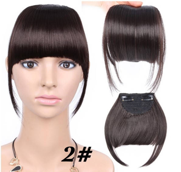 

Накладная челка темно-коричневая, искусственная челка