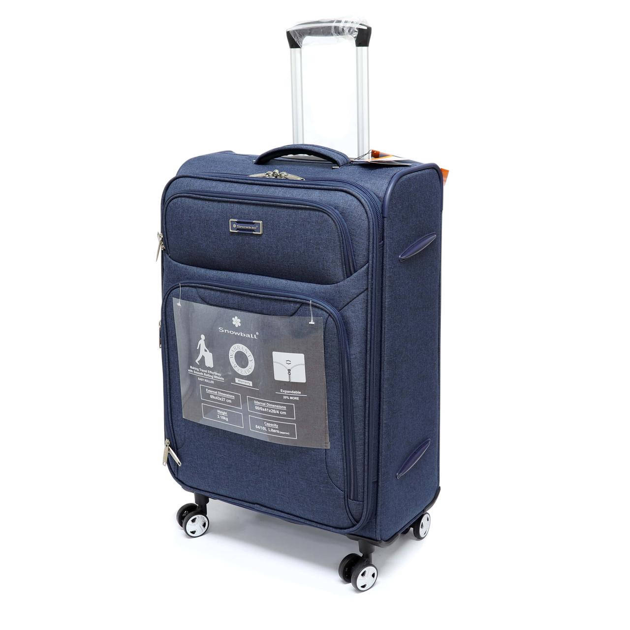 

Крепкий чемодан малого размера на 4-х колесах Snowball синий