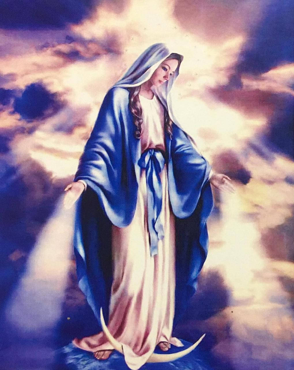 

50*40см Дева Мария, 2в1 рисование и алмазная живопись