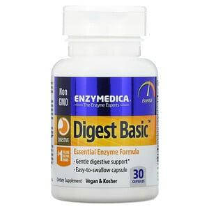 

Enzymedica, Digest Basic, формула основных ферментов, 30 капсул