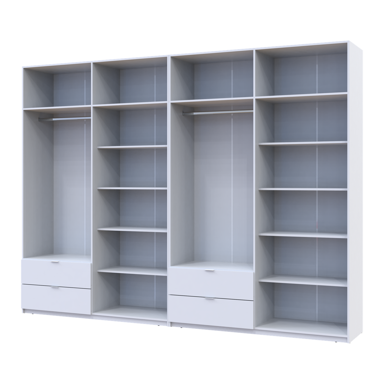 Розпашна Шафа для одягу Doros Лукас Білий 4+4 ДСП 320х50х240 (42005126) 3