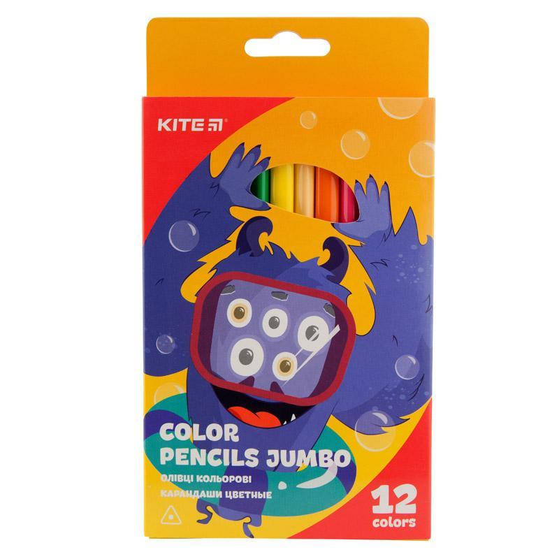 

Карандаши цветные трёхгранные Kite Jolliers Jumbo 12 шт. K19-048-5, Разные цвета