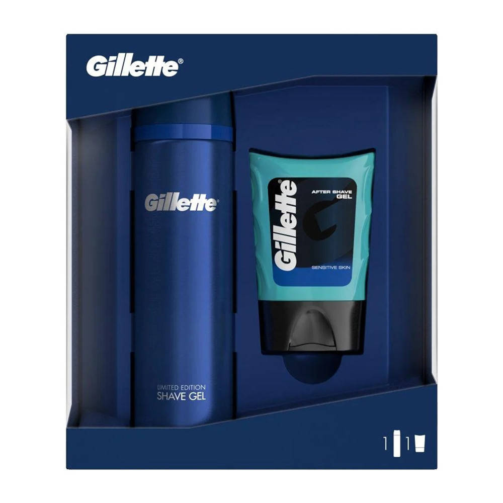 

Подарочный набор Gillette Fusion (Гель для бритья 200мл + Гель после бритья 75мл) (7702018511266)