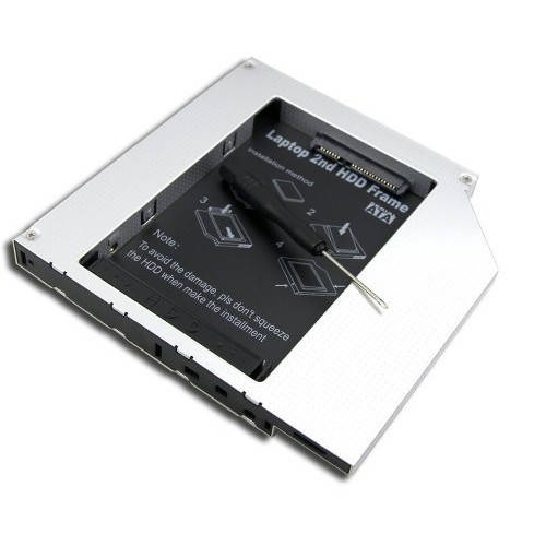 

Адаптер на второй жесткий диск, Optibay, 2.5 SATA-SATA, 12.7мм, металл