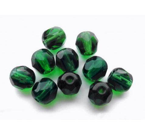 

бусина граненая зеленая из прозрачного темно-зеленого стекла MEDIUM EMERALD 6мм, цена за 20шт