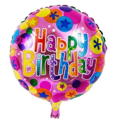 

Шар фольгированный Happy Birthday, розовый 45*45 см, Разные цвета