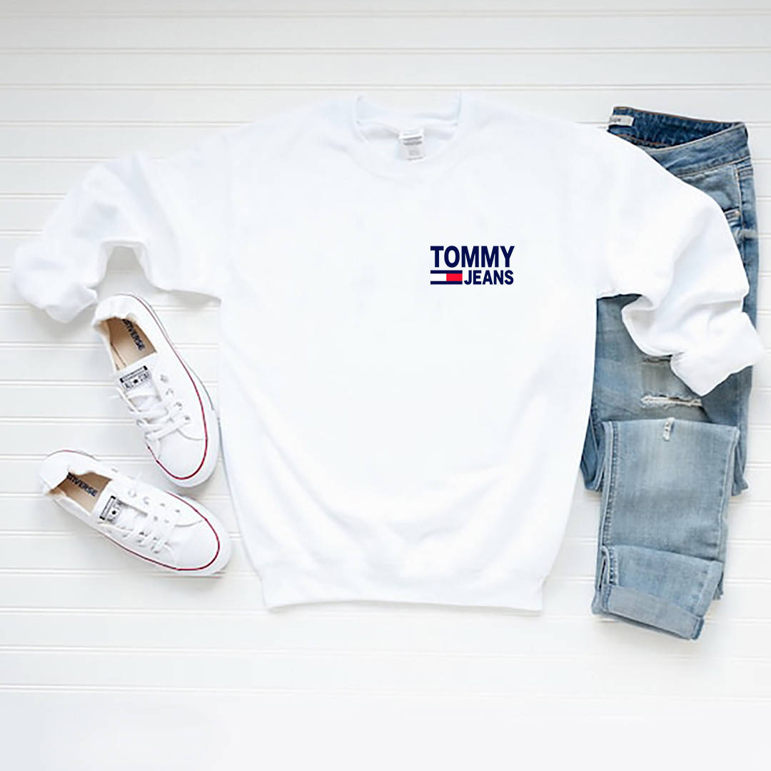 

Женский свитшот Tommy Jeans белый осень / весна реглан Томми Джинс