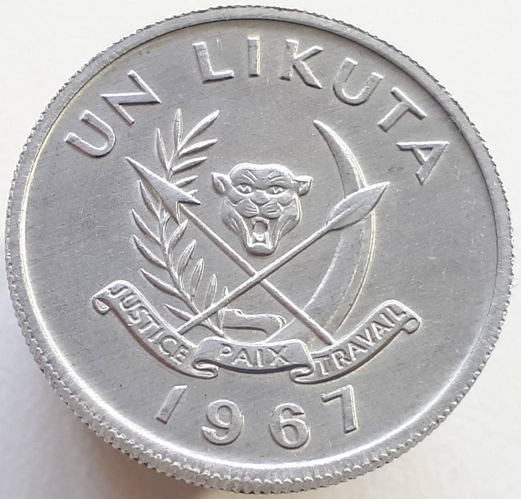 

Демократическая Республика Конго 1 ликута 1967 UNC