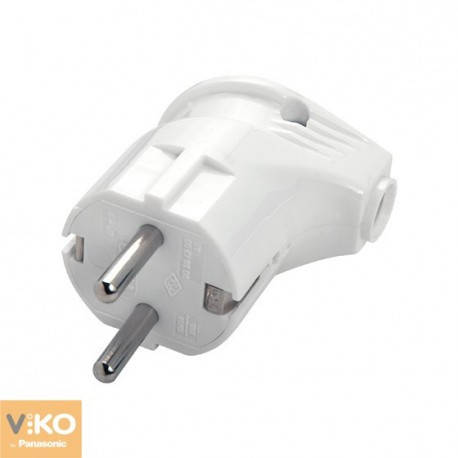

Вилка с боковым входом с заземлением белая Viko 90304200