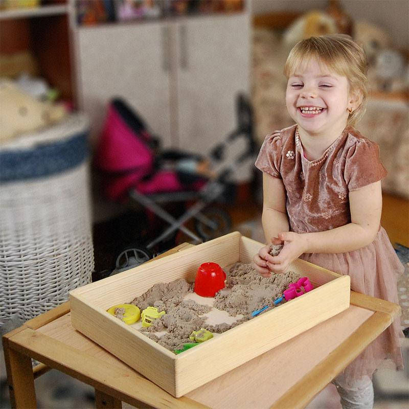 

Детская деревянная песочница для кинетического песка 40см х 30см.