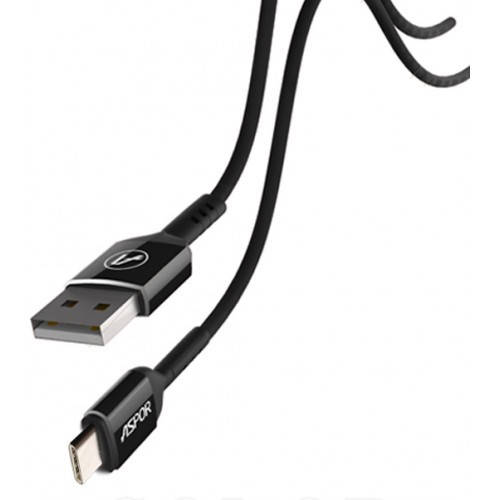 

USB кабель Aspor A123 Type-C 2.1A/1.2м Black, Черный