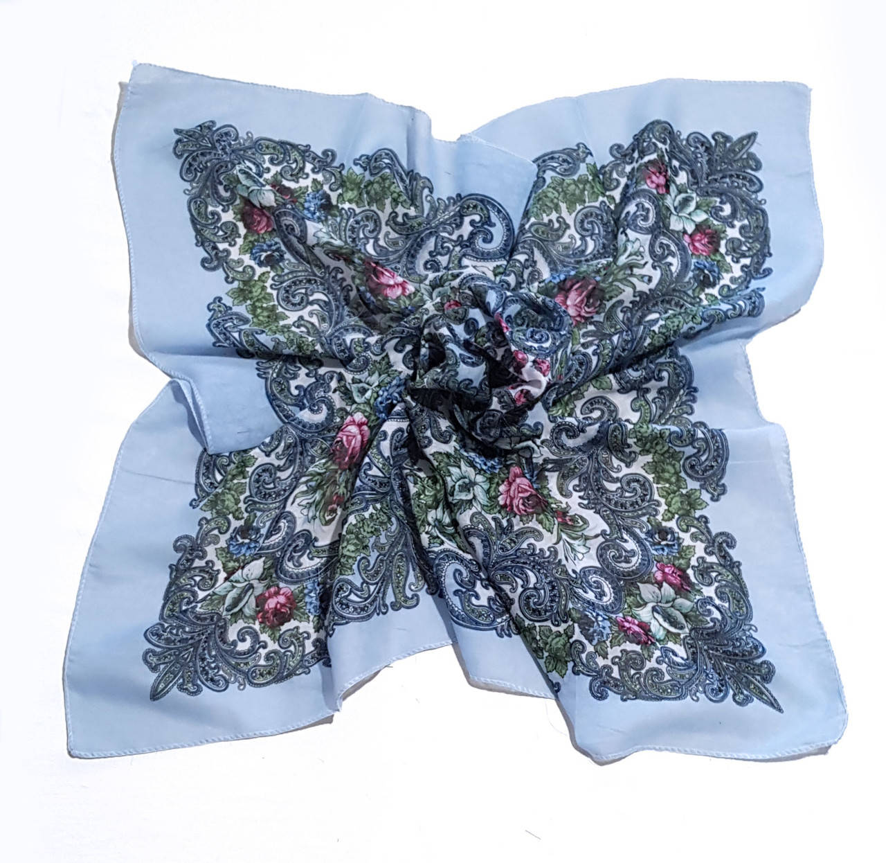 

Платок средний весеннйи летний Солнечные цветы, Голубой