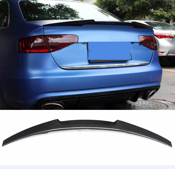 

Спойлер багажника на Audi A4 B8 стиль М4, карбон (12-15 г.в.), Черный