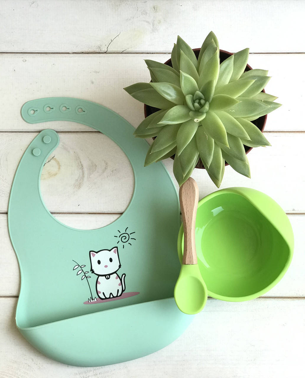 

Набор для кормления детей из пищевого силикона 3 предмета