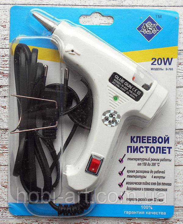 

Термопістолет D-7мм. №4. 20W. білий. ЯКІСТЬ!!!