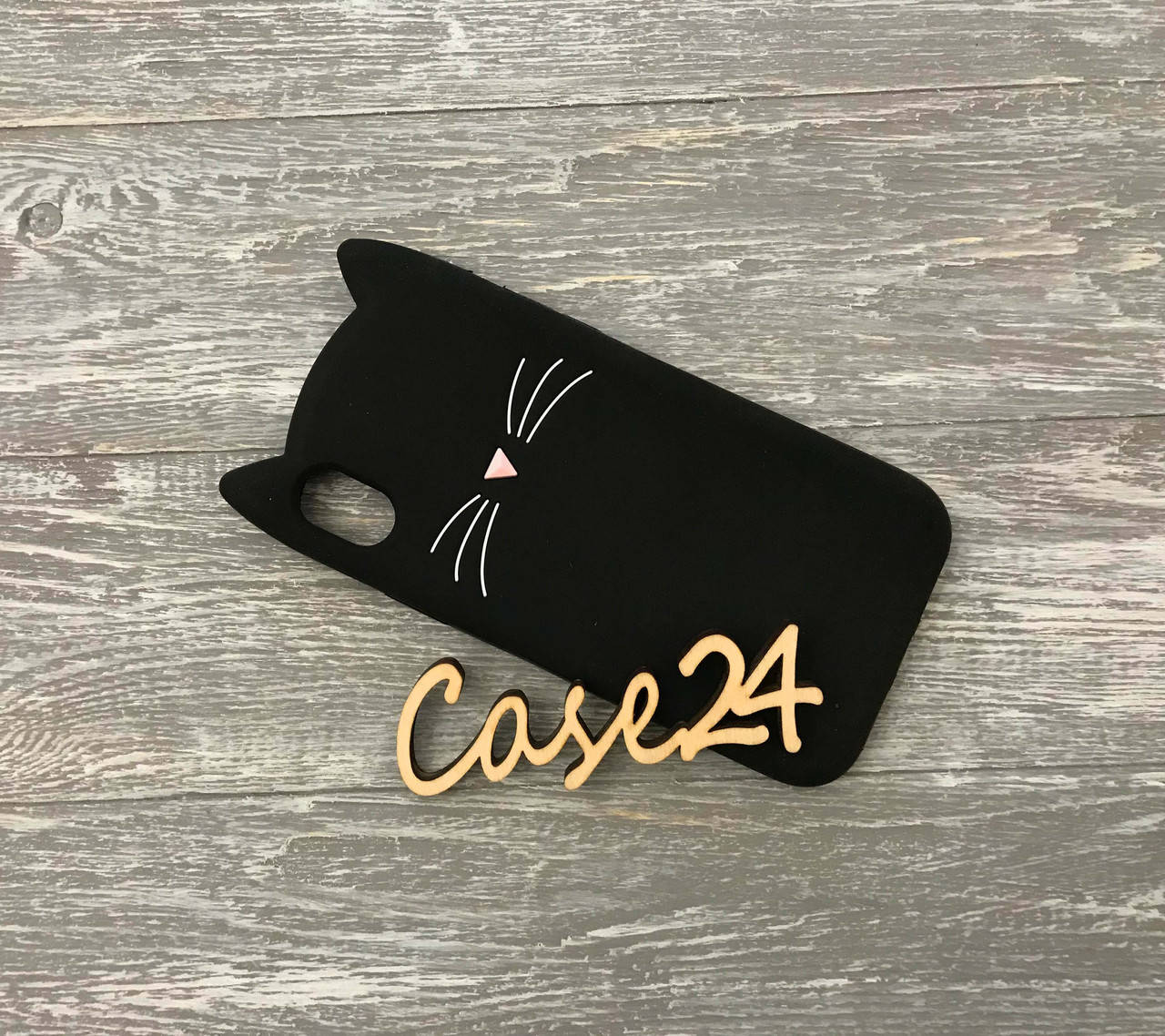 

Резиновый 3D чехол для iPhone XR Усики (на айфон xr) черный