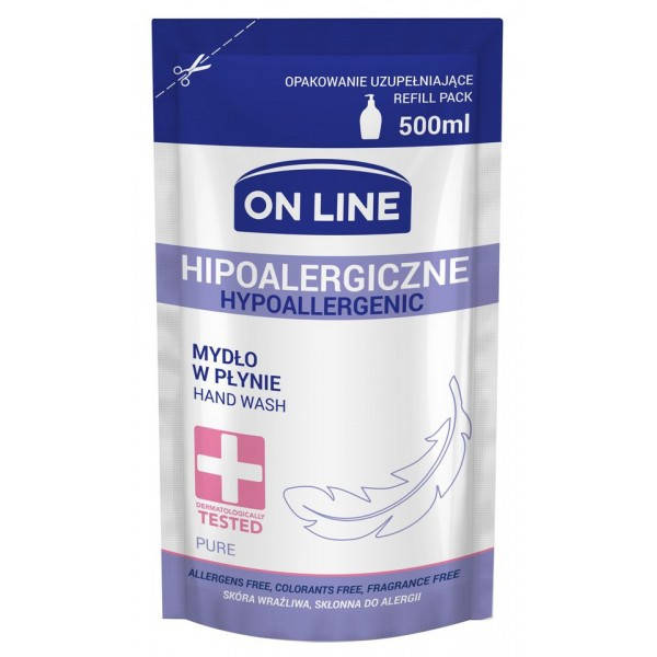

Мыло жидкое ON LINE запаска Гипоаллергенное, 500 мл