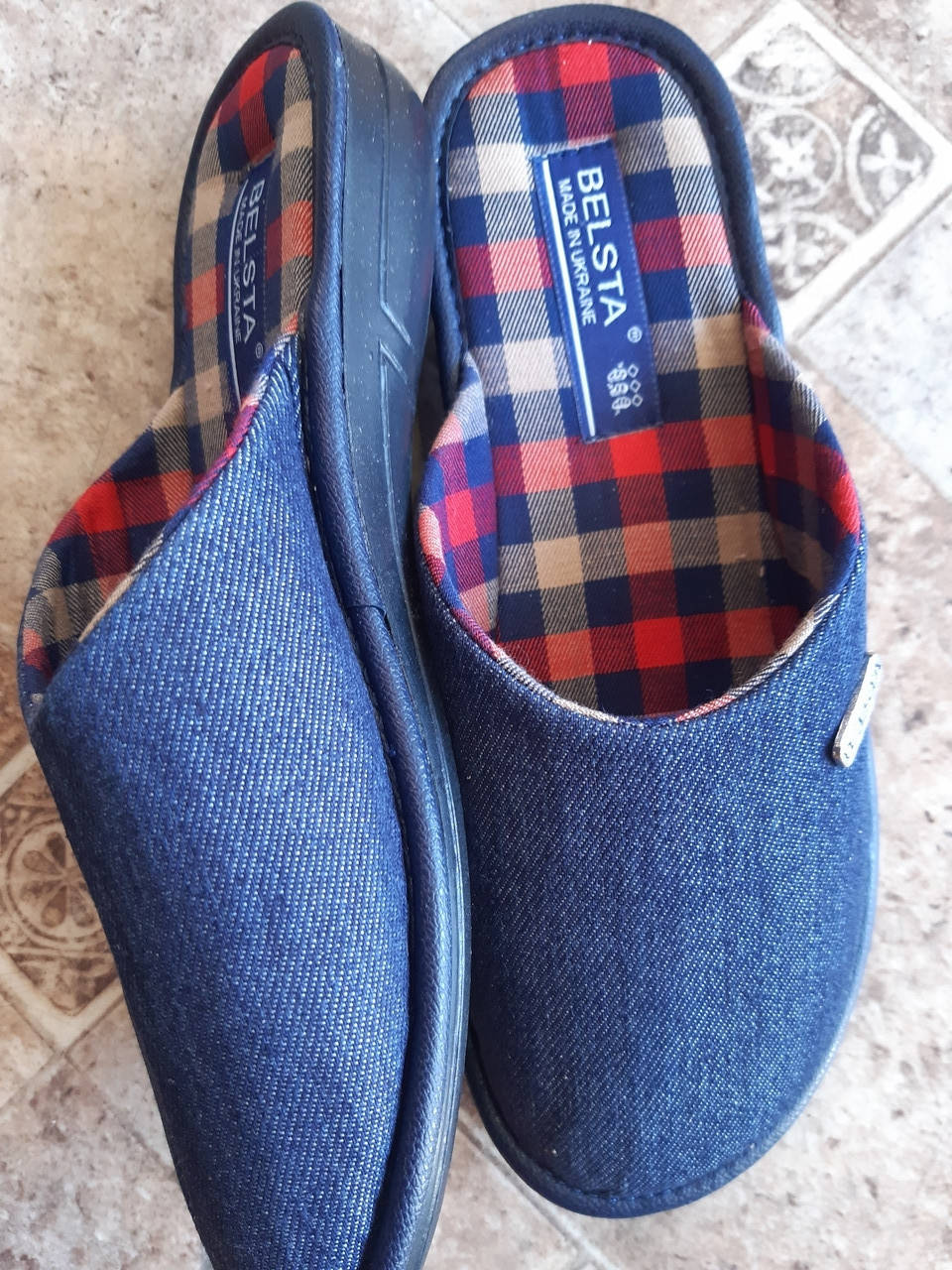

Тапочки женские комнатные с хлопковой стелькой Белста,синий джинс, размеры 36-41