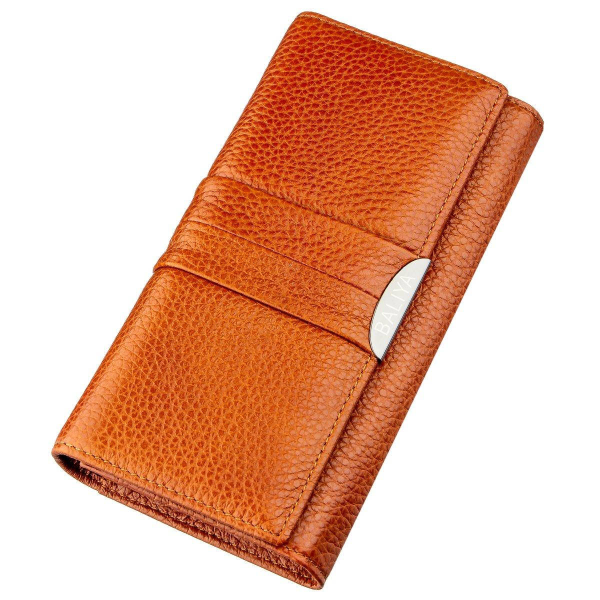 

Кошелек горизонтальный женский кожаный BALIYA Оранжевый