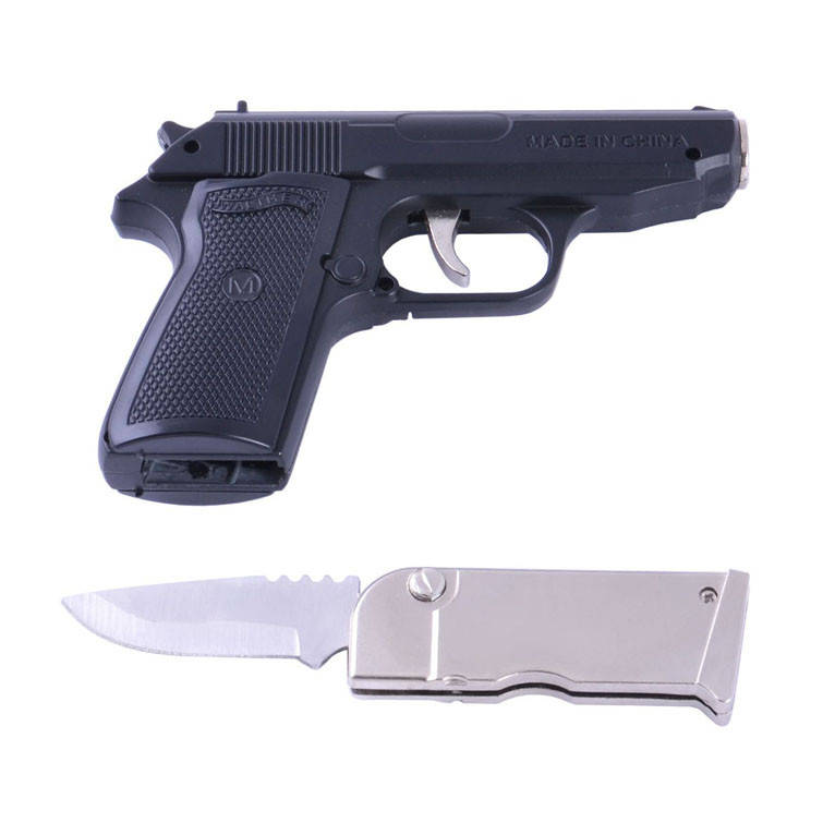 

Зажигалка пистолет с ножом XT-4967 12,5см