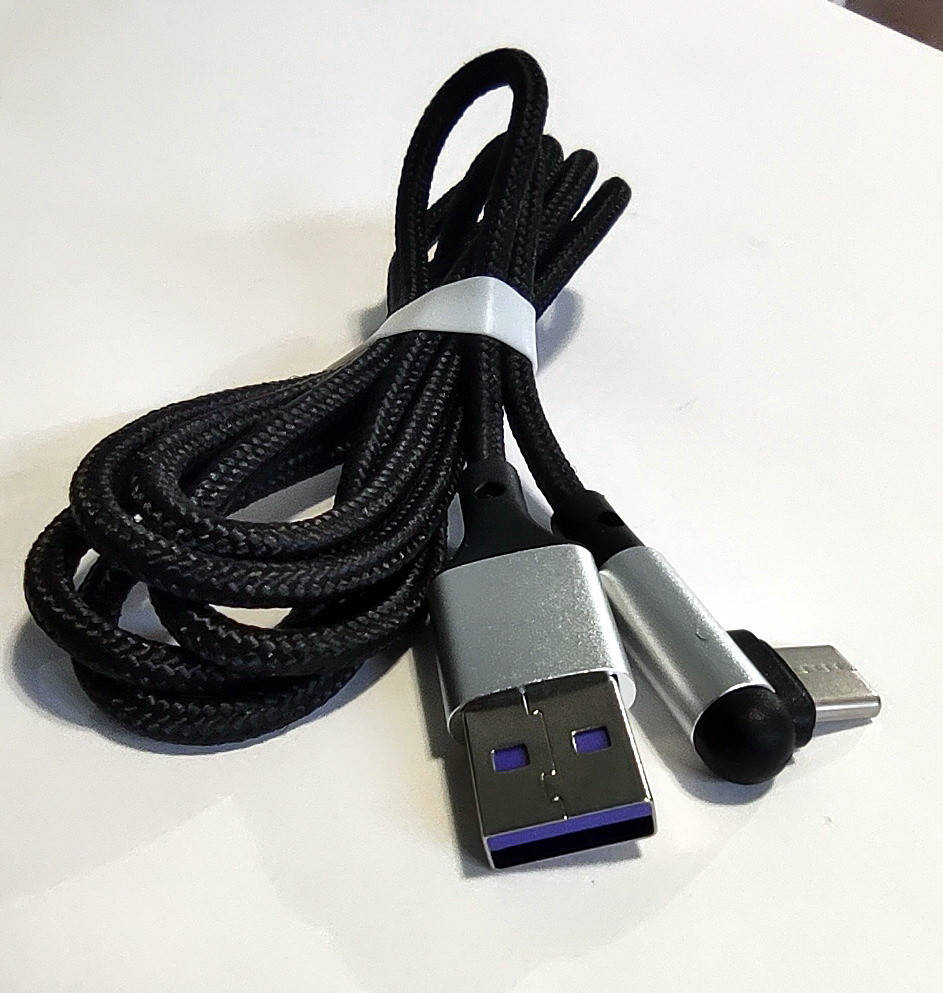 

Кабель USB Type C угловой, Черный
