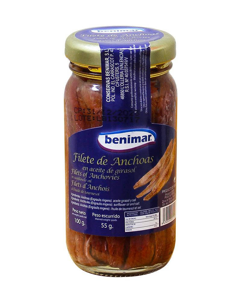 

Филе анчоуса в подсолнечном масле Benimar, 90 г