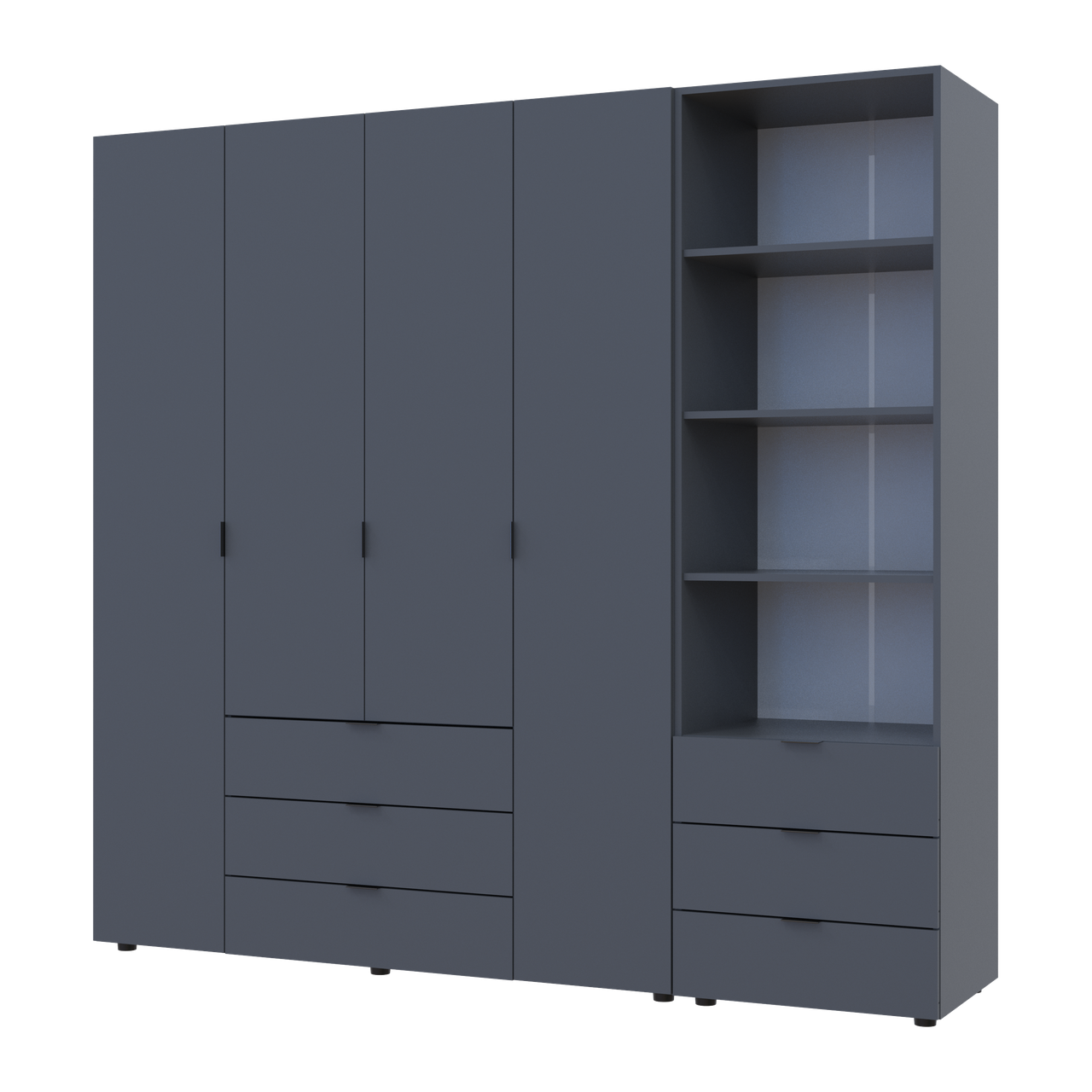 Шафа для одягу Doros Гелар Графіт 4ДСП з пеналом 215х49.5х203.4 (42005170)