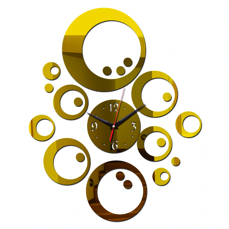 

Настенные 3D часы с зеркальным эффектом "Сфера", Золотое зеркало