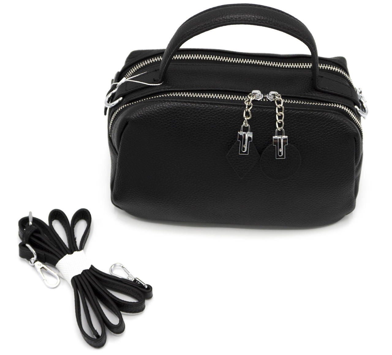 

Женская кожаная сумка NiceBags V9943-3M - Черная, Черный