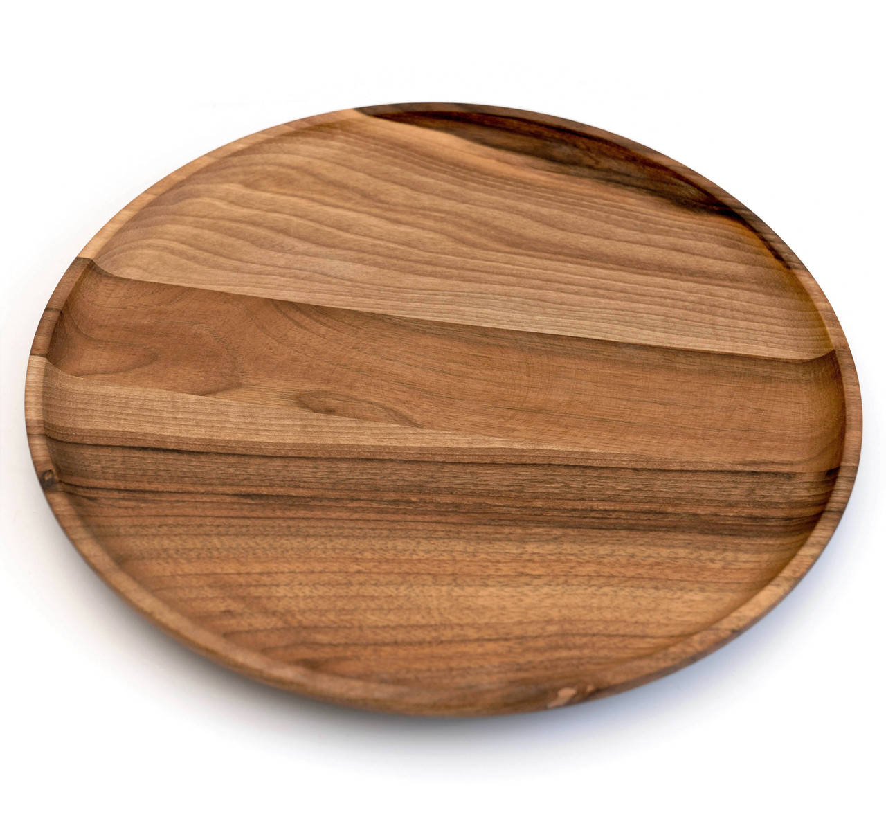 

Деревянная тарелка круглая для подачи блюд и закусок 35 см дуб, черешня, ясен