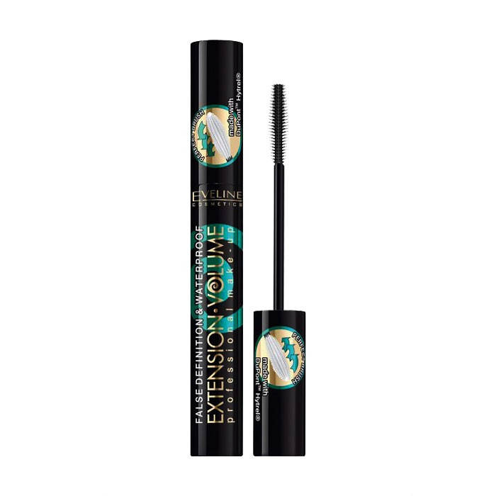 

Тушь для ресниц Eveline Cosmetics Extension Volume Professional Make-Up Водостойкая, черная, 10 мл
