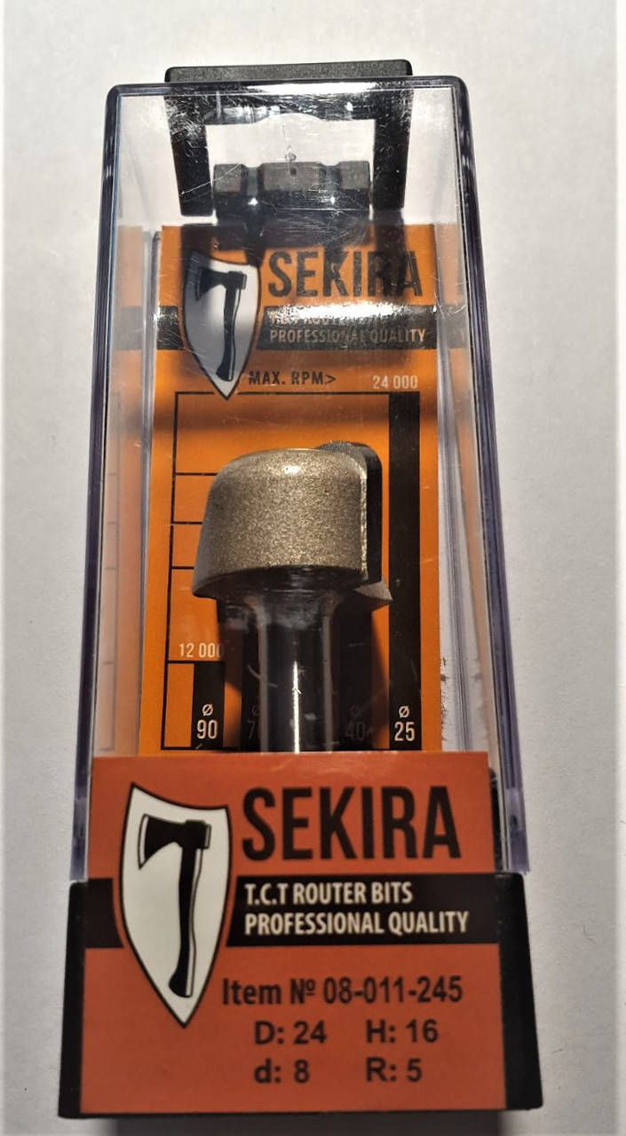 

Фреза Sekira D24,d8 H16 R5, для пазов с радиусными краями (08-011-245)